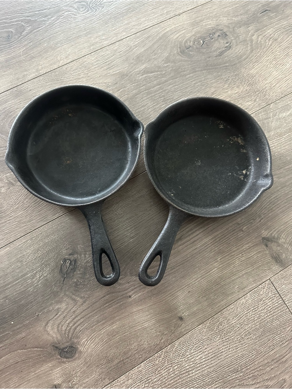 World Market Cast Iron Skillets 6 and 8"